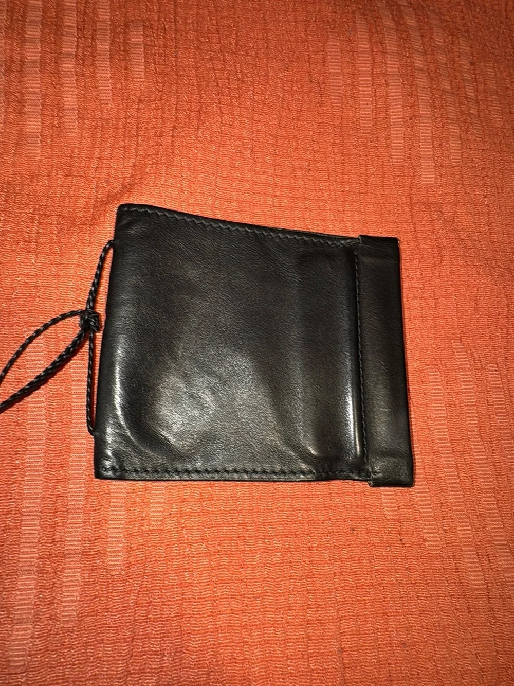 Gucci Black Leather Men’s Neck Wallet with Cord
